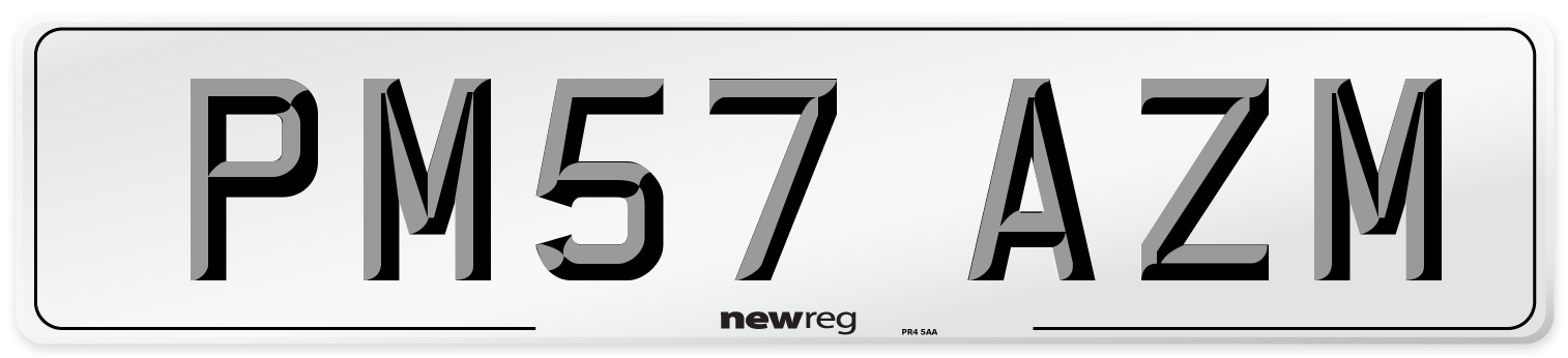 PM57 AZM Number Plate from New Reg
